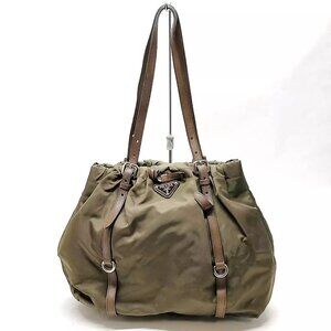 Prada Shoulder Bag Green Nylon 433093